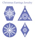 Christmas Earrings Jewelry laser cut design