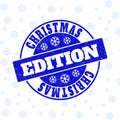 Christmas Edition Scratched Round Stamp Seal for Christmas Royalty Free Stock Photo