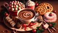 Christmas elements collection with different sweets and seasonal items Royalty Free Stock Photo