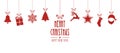 Christmas elements hanging red isolated background Royalty Free Stock Photo