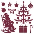 Christmas Elements Silhouette Pack for Designers Royalty Free Stock Photo