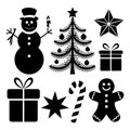 Christmas Elements Silhouette Pack for Designers Royalty Free Stock Photo