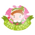 Christmas elf card with ribbon