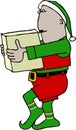 Christmas Elf carrying a box Royalty Free Stock Photo