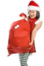 Christmas Elf Carrying Gifts Royalty Free Stock Photo