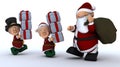 Christmas Elf Carrying Gifts for santa Royalty Free Stock Photo