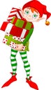 Christmas Elf with gifts Royalty Free Stock Photo