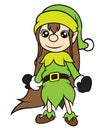 Christmas Elf Girl Standing Royalty Free Stock Photo