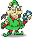 Christmas Elf with MP3 Player and Hammer