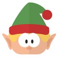 Christmas elf. New Year flat icon