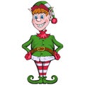 Christmas elf. Set of different elves for christmas. Different new year characters. Santa Claus helpers. New Year characters Royalty Free Stock Photo