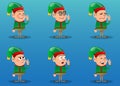 Christmas Elf showing the V sign, peace hand gesture. Royalty Free Stock Photo