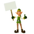 Christmas Elf with Sign Royalty Free Stock Photo