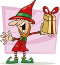 Christmas elf with special gift Royalty Free Stock Photo