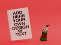 Christmas elf surprised by the reading of a book - 3d rendering Royalty Free Stock Photo