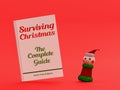 Christmas elf surprised by the reading of a book - 3d rendering Royalty Free Stock Photo