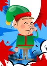 Christmas Elf with sympathy. Santa Claus`s little worker, helper Royalty Free Stock Photo