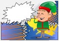 Christmas Elf with sympathy. Santa Claus`s little worker, helper Royalty Free Stock Photo