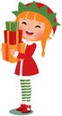 Christmas elf on a white background