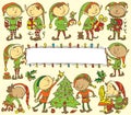 Christmas elves background - Illustration