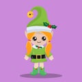 CHRISTMAS ELVES GIRL ORANGE 04