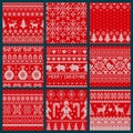 Christmas Embroidery Seamless Knitted Pattern Set