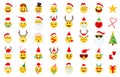 Christmas emoji. Santa Claus emoticon in xmas hat