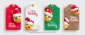 Christmas emojis tags vector set design. Merry christmas and happy new year text