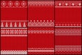 Christmas Empty Banners for Xmas with Embroidery Royalty Free Stock Photo