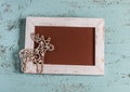 Christmas empty picture frame and decorative Christmas deer