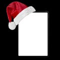 a Christmas equipment in a Santa hat on a black background Royalty Free Stock Photo