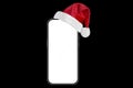 a Christmas equipment in a Santa hat on a black background Royalty Free Stock Photo