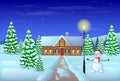 Christmas eve holiday house winter snow gift card