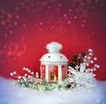 Christmas Eve lantern and decorations background