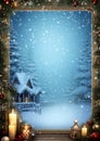 Christmas Eve Mass watercolor winter border Royalty Free Stock Photo