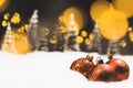 Christmas eve or night still life with bokeh lights Royalty Free Stock Photo