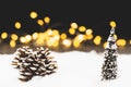 Christmas eve or night still life with bokeh lights Royalty Free Stock Photo