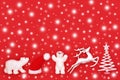 Christmas Eve North Pole Snow Concept with Tree Decorations Royalty Free Stock Photo