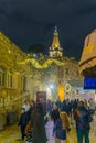 Christmas eve scene in the Christian quarter of  Jerusalem Royalty Free Stock Photo