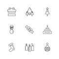 Christmas eve , snowflakes, tress , christmas , candies , eps icons set vector