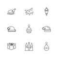 Christmas eve , snowflakes, tress , christmas , candies , eps icons set vector