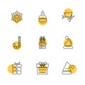 Christmas eve , snowflakes, tress , christmas , candies , eps icons set vector