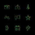 Christmas eve , snowflakes, tress , christmas , candies , eps icons set vector