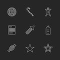 Christmas eve , snowflakes, tress , christmas , candies , eps icons set vector