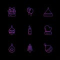 Christmas eve , snowflakes, tress , christmas , candies , eps icons set vector