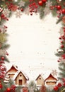 Christmas Eve watercolor winter border Royalty Free Stock Photo