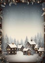 Christmas Eve watercolor winter border Royalty Free Stock Photo