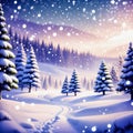 Christmas evening. Beautiful winter background.