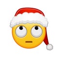 Christmas face with rolling eyes Large size of yellow emoji smile