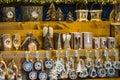 Christmas fair in the center of Munich with New Years and souvenirs for tourists city residents.